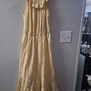 Max Studio Yellow Plaid Maxi Dress